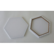 Lona estirada en blanco en forma hexagonal